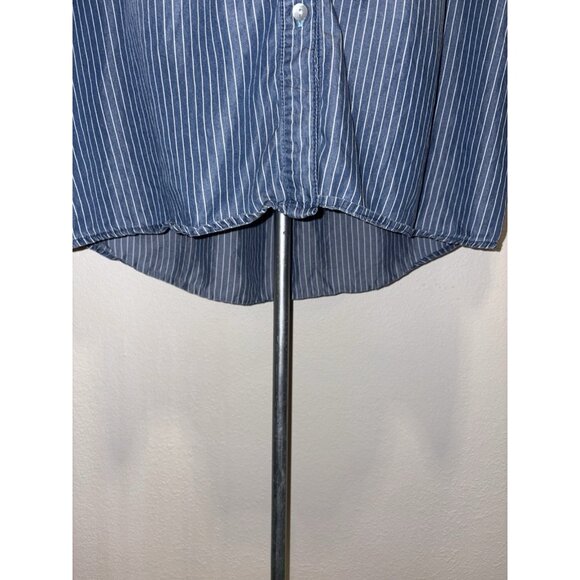 Serra Retreat Women's Size XL Blouse Top  Long Sleeve High Low Button Front Blue - Picture 3 of 7